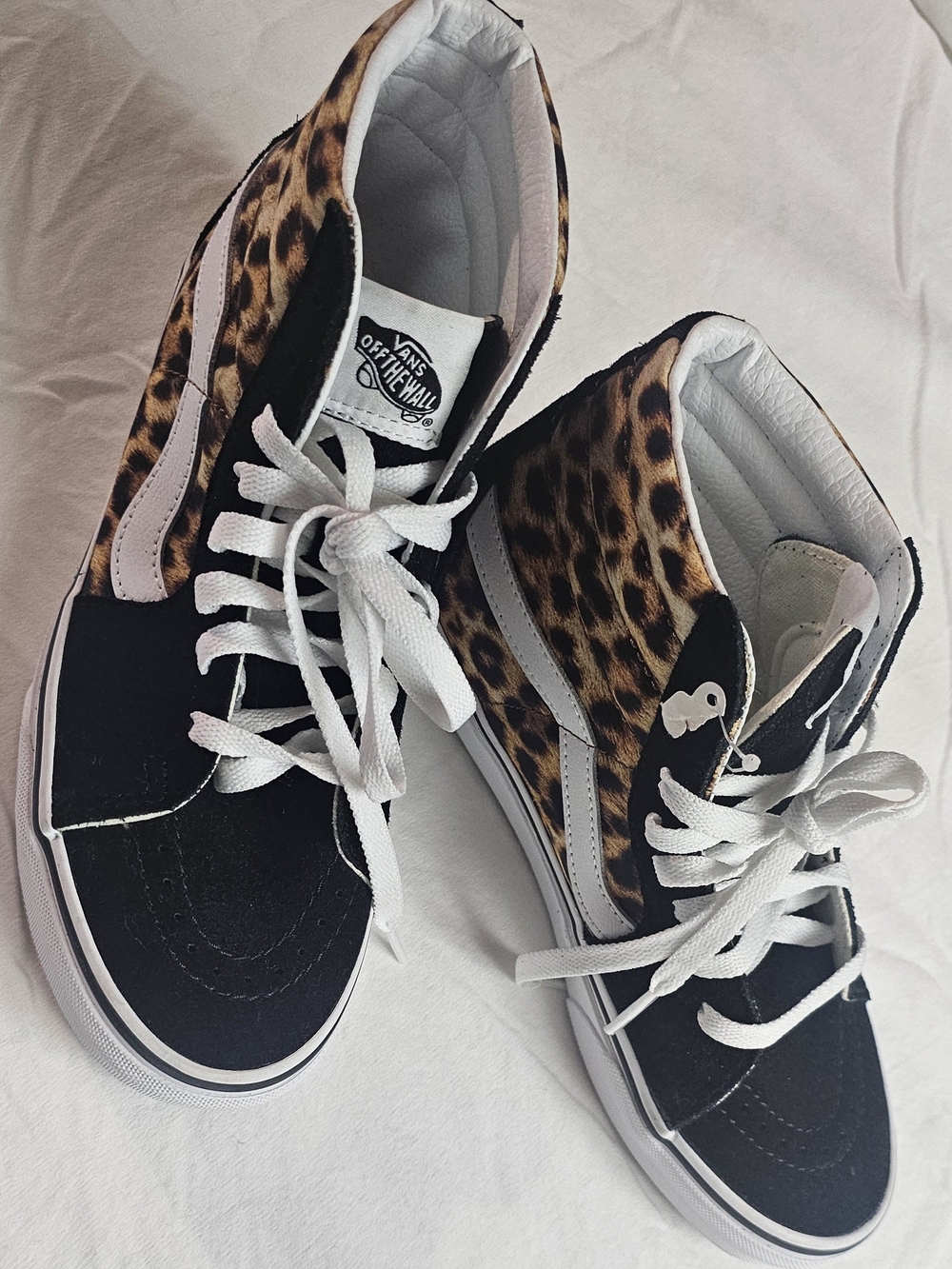 NEW Vans Leopard High-Top Skate Sneakers - Black/Leopard